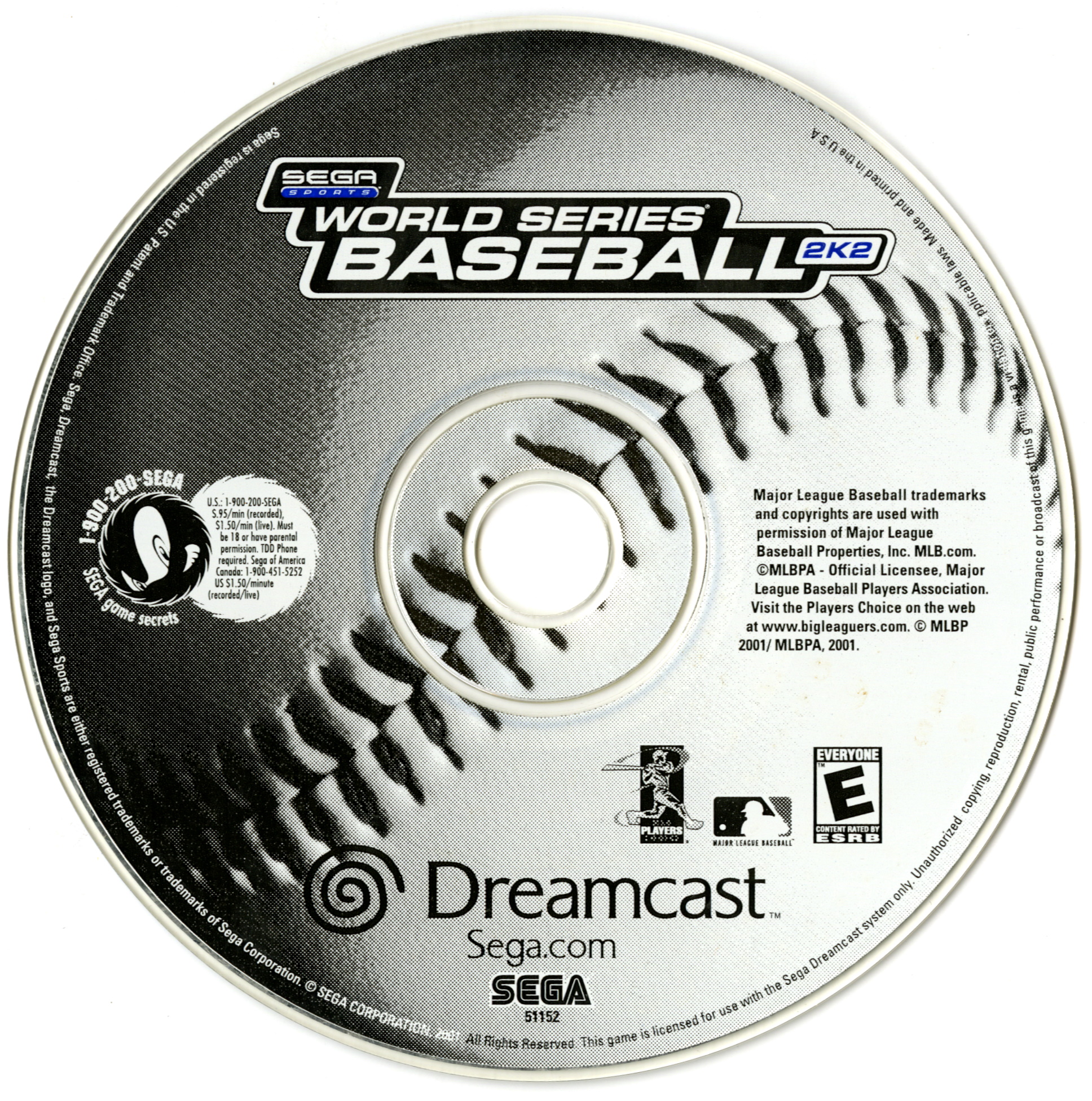 Sega Sports World Series Baseball 2K2 Disc